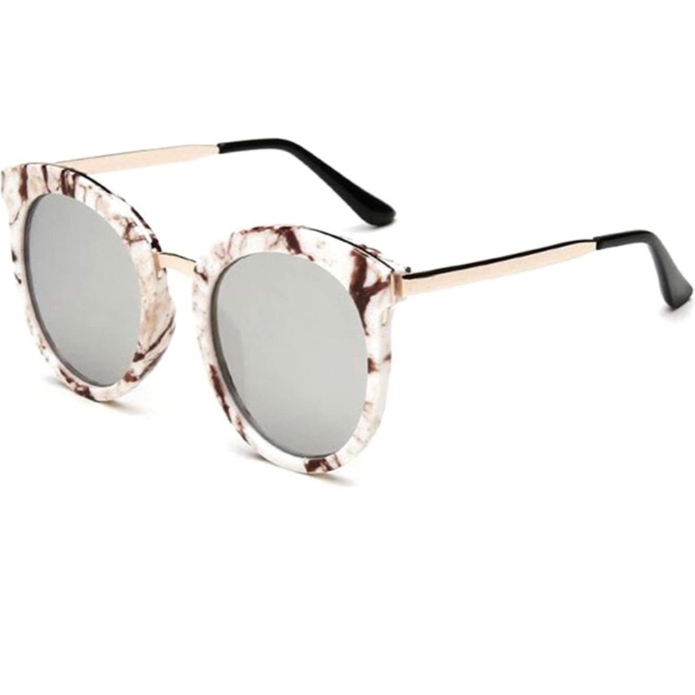 Round Marble Sunglasses Oversize Retro Tide